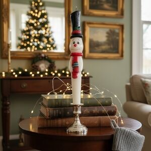 Festive Snowman Candle * Flaw